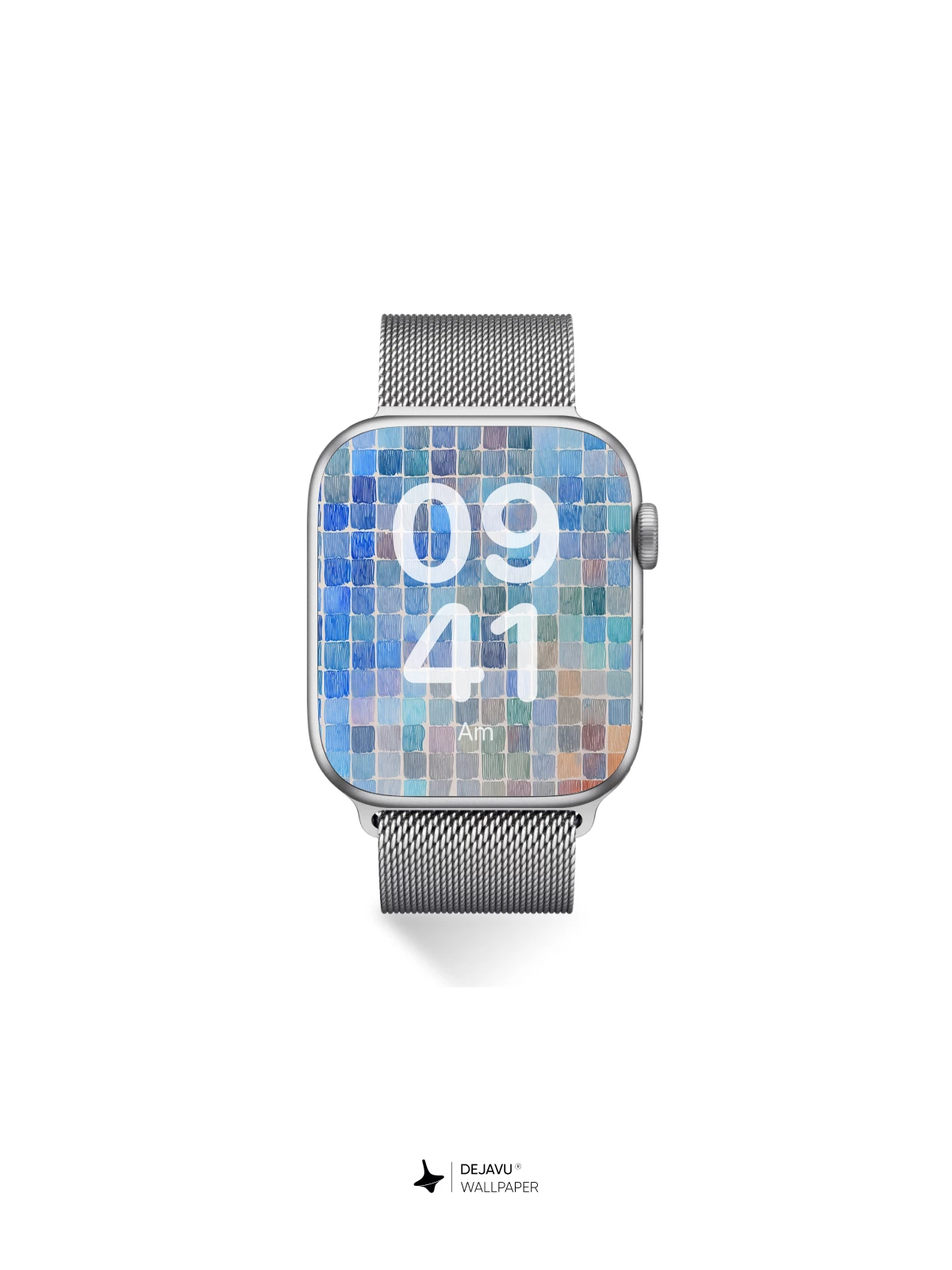 Mosaic Blue Gradient Wallpaper 8K