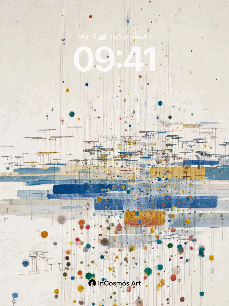 Quiet Rainfall Wallpaper with Suspended Color
