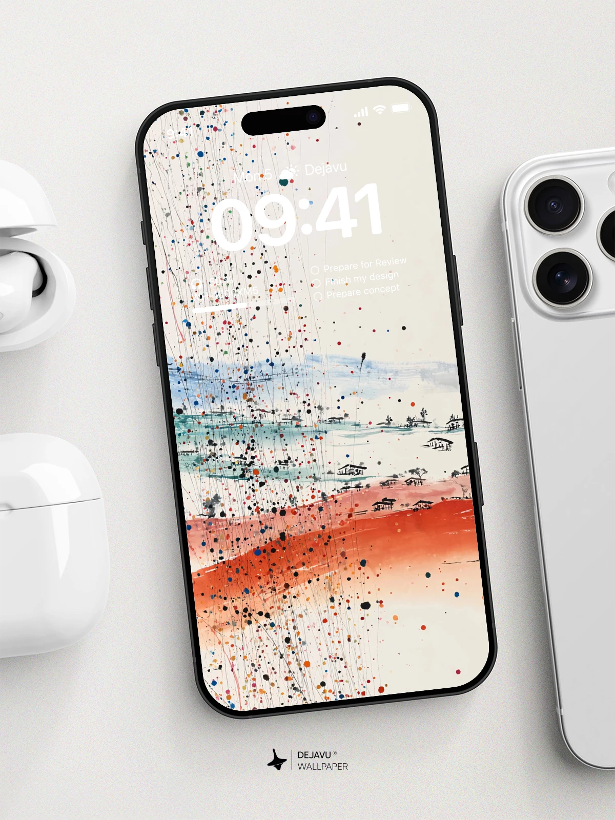 Wu Guanzhong Style Abstract Landscape Wallpaper 8K