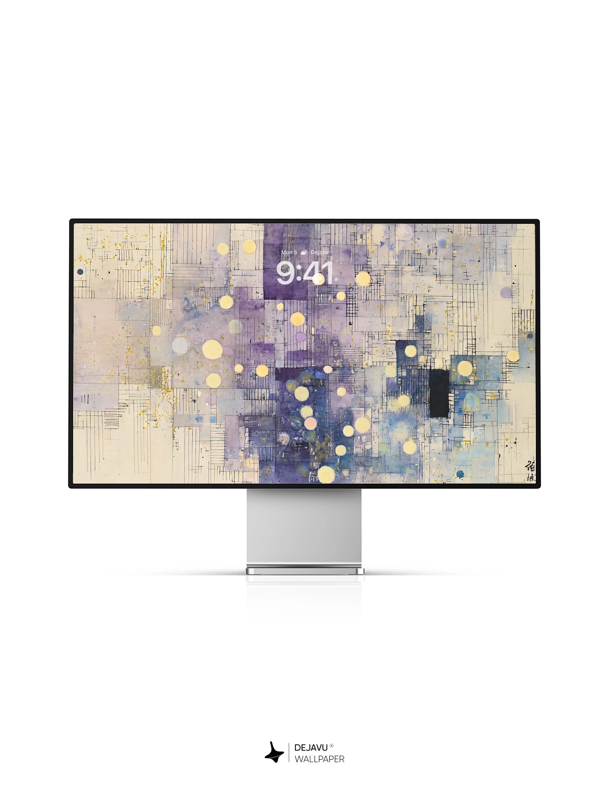Purple Grid Abstract Wallpaper 8K