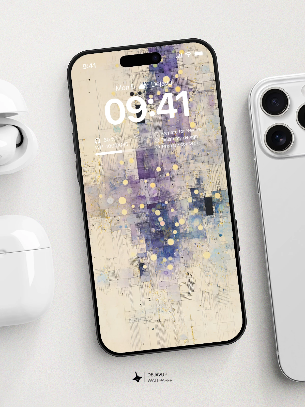 Purple Grid Abstract Wallpaper 8K