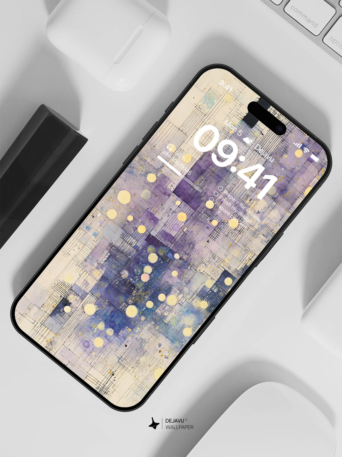 Purple Grid Abstract Wallpaper 8K