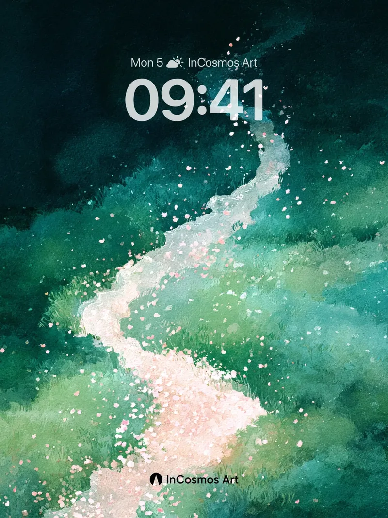 Ethereal Mist Wallpaper with Luminous Path