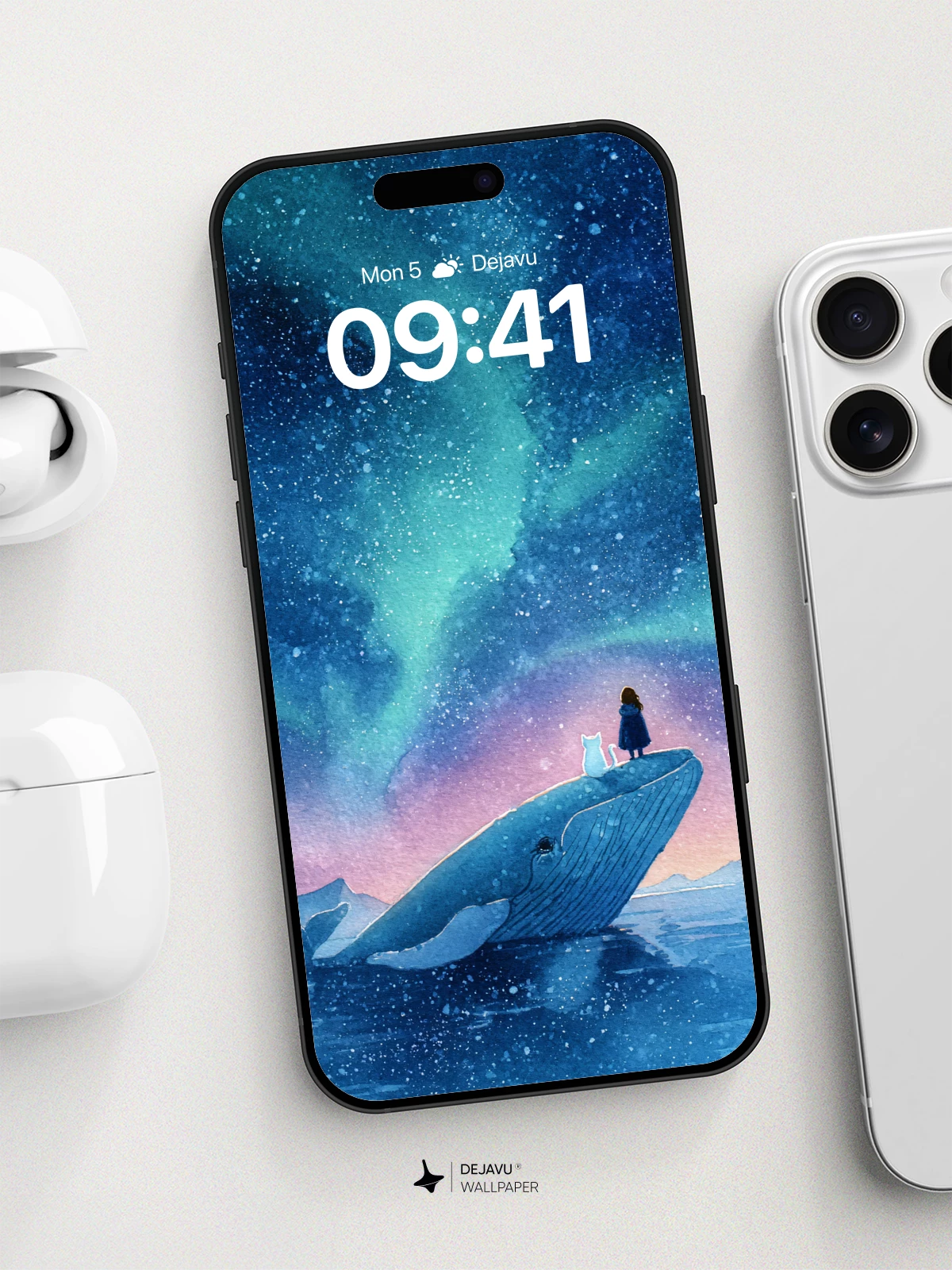 Whale And Starlight Dream Wallpaper 8K For iPhone And Android