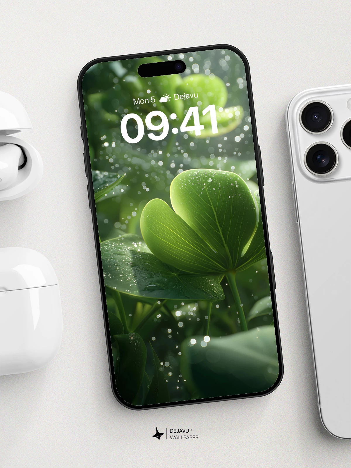 Luminous Rainforest Leaves Wallpaper 8K for iPhone and Android