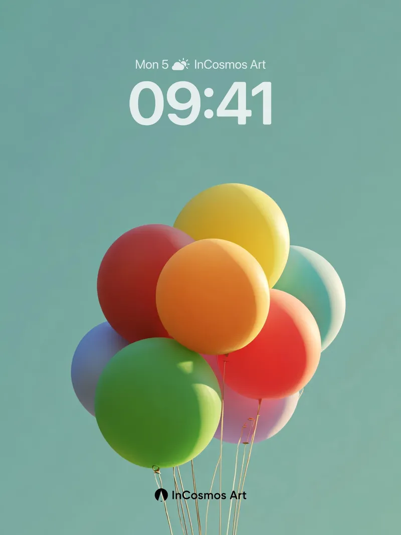 Floating Joy Wallpaper with Soft Gradient Sky