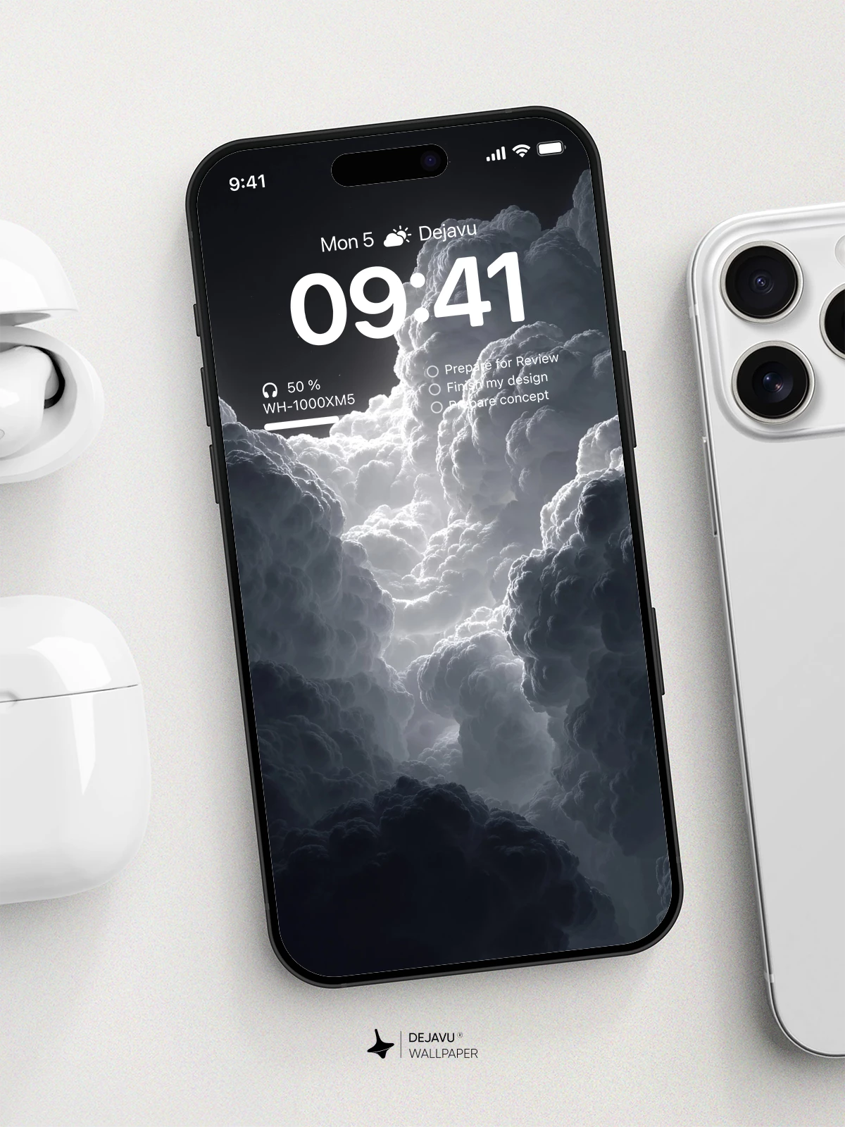 Monochrome Cloud Formation Wallpaper 8K