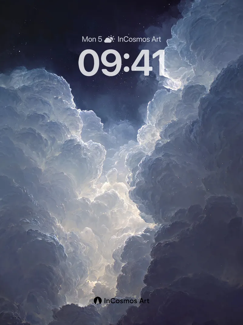 Nocturnal Cloud Drift Wallpaper in Deep Indigo