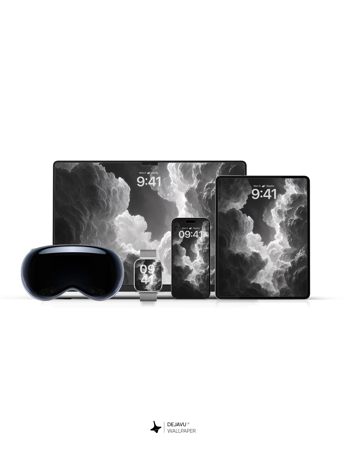 Monochrome Cloudscape 8K Wallpaper for iPhone and Android