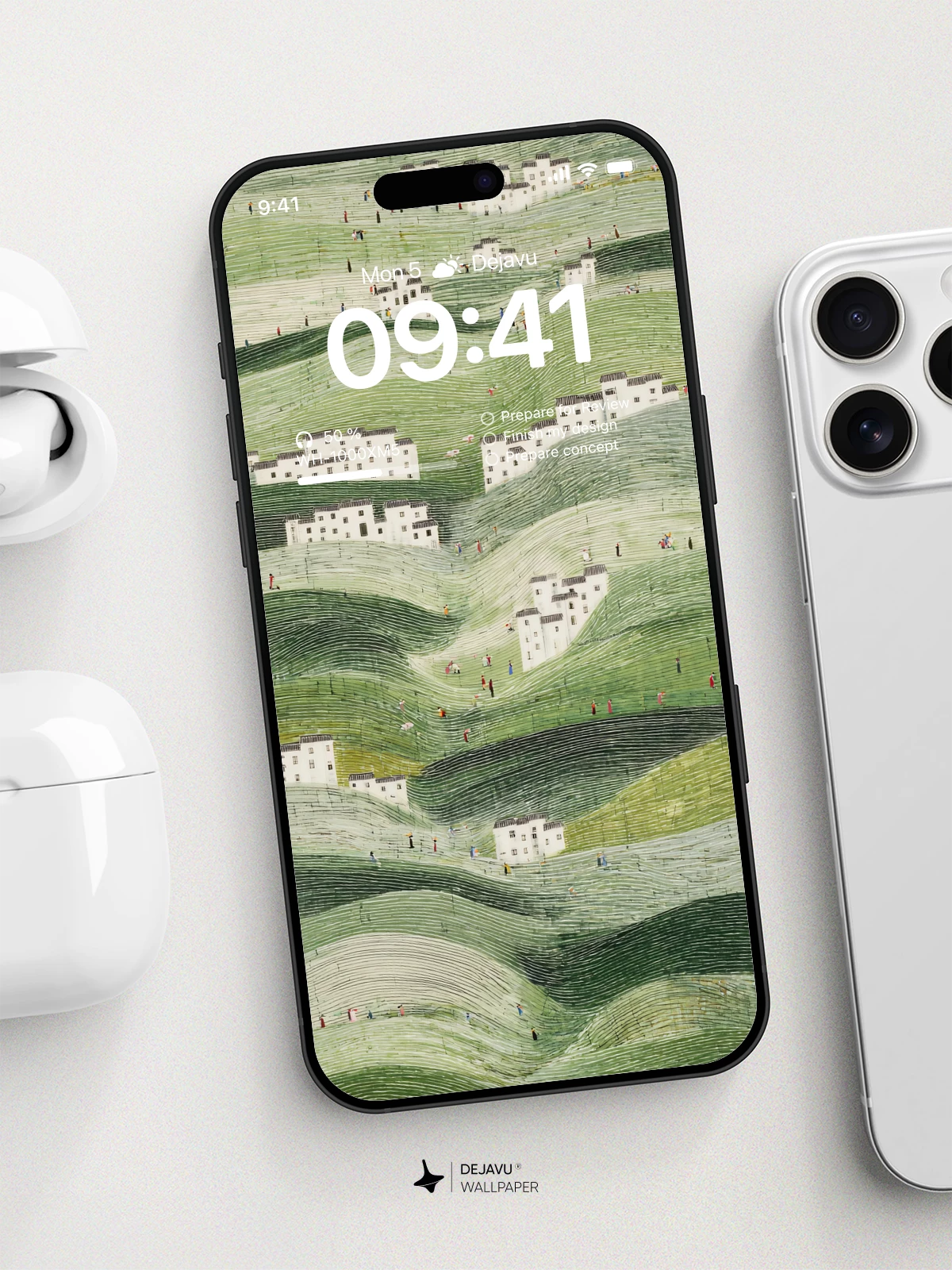 Winding Hills and Villages Wallpaper 8K