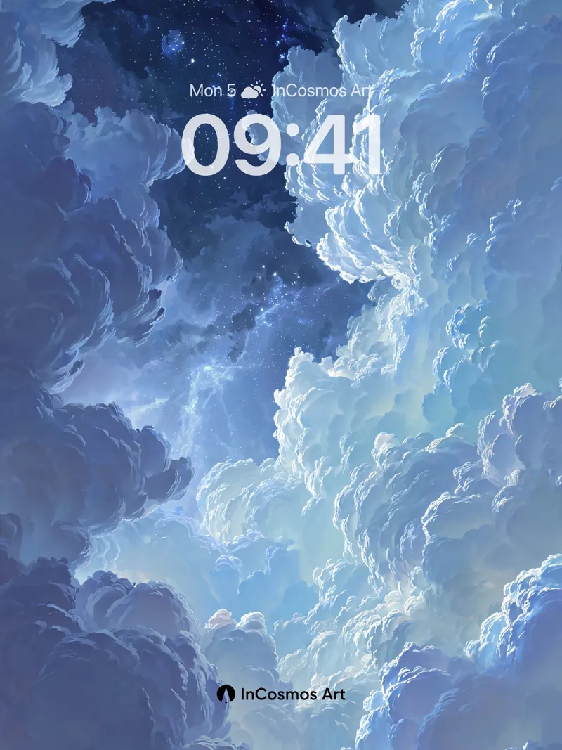 Serene Skyline Wallpaper with Ethereal Clouds