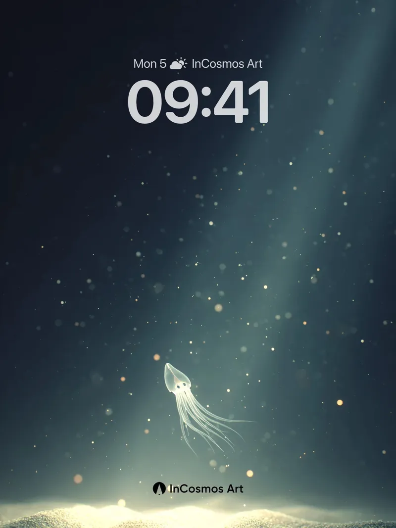 Deep Sea Luminescence Wallpaper with Ethereal Glow
