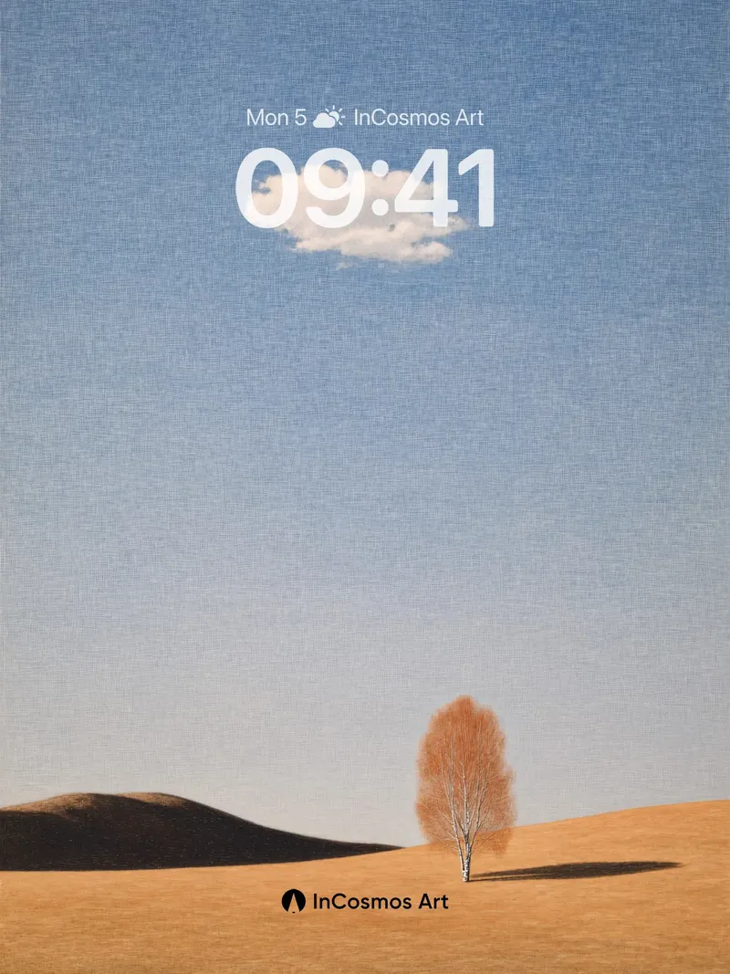 Solitary Tree Wallpaper in Vast Horizon