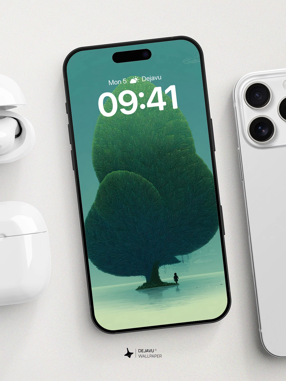 Surreal Floating Tree Wallpaper 8K for iPhone and Android