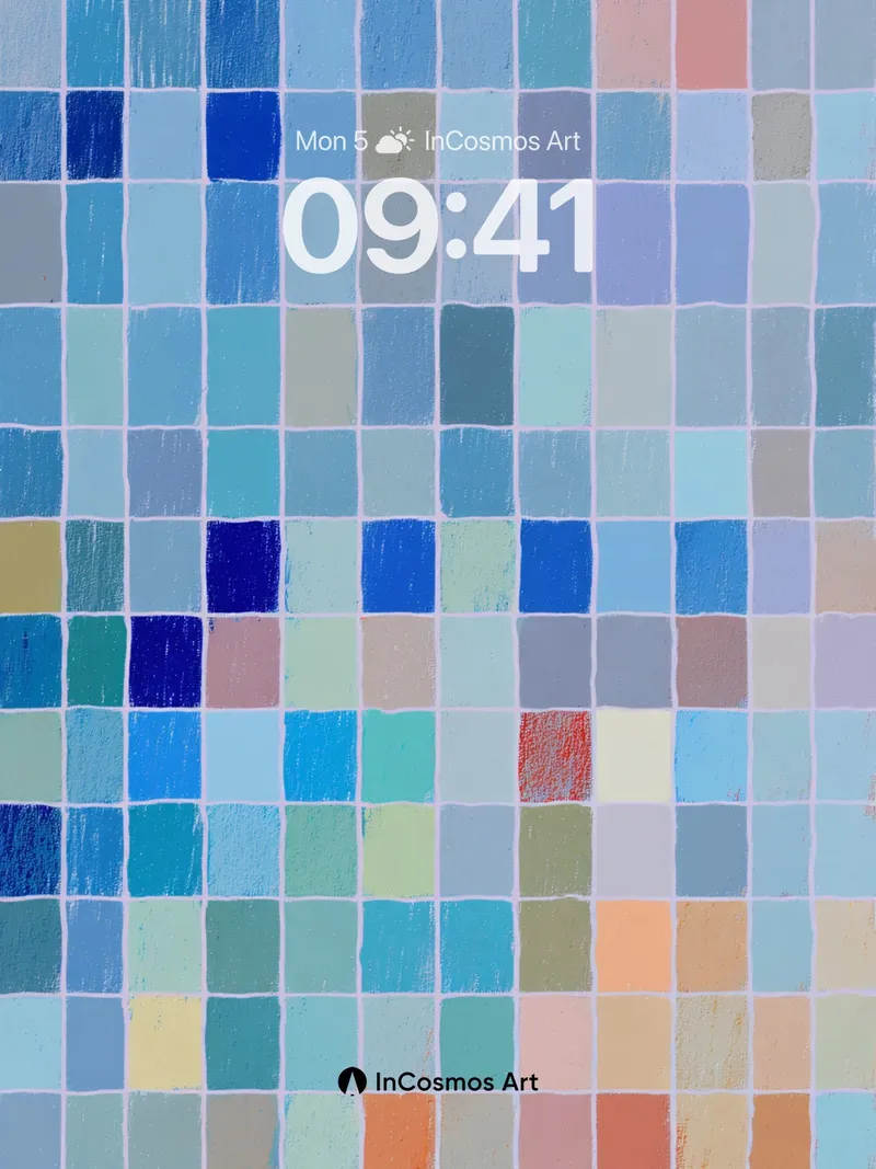 Soft Mosaic Gradient Wallpaper in Pastel Tiles