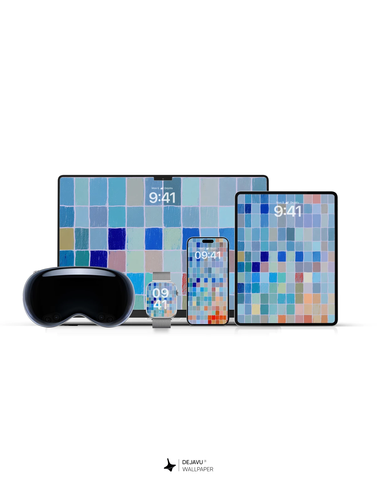 Soft Grid Mosaic Wallpaper 8K