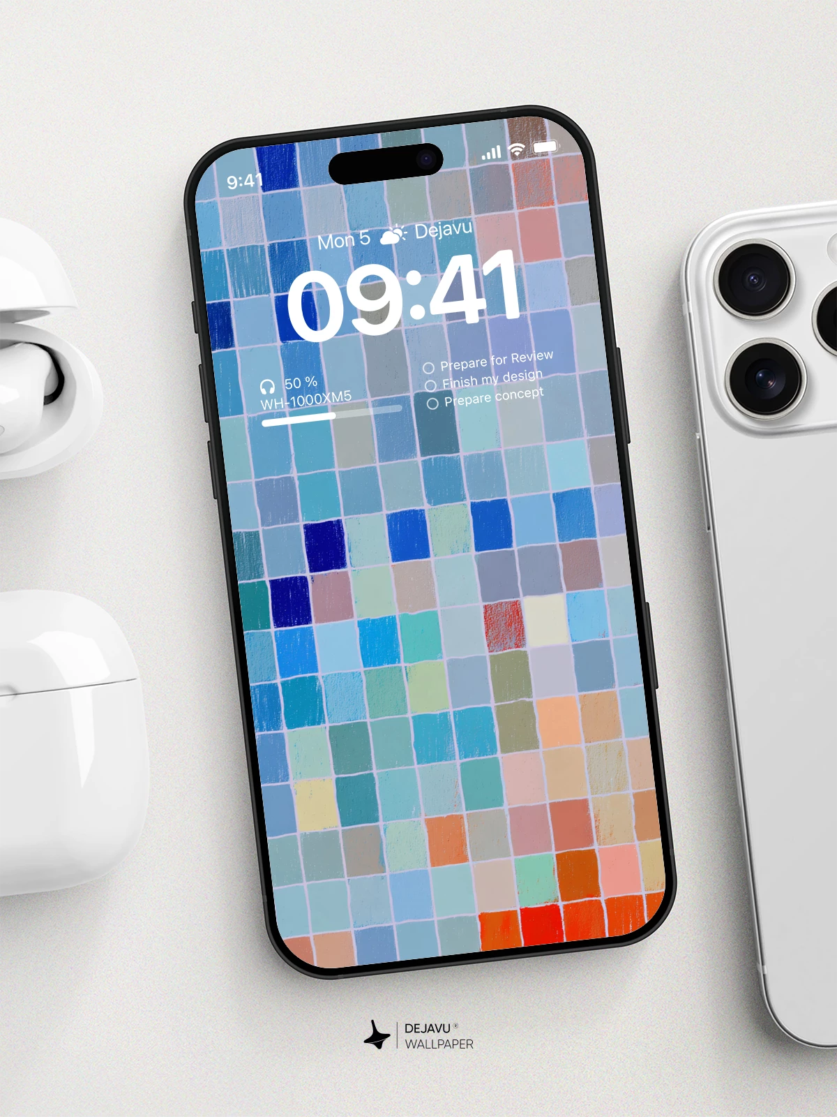 Soft Grid Mosaic Wallpaper 8K