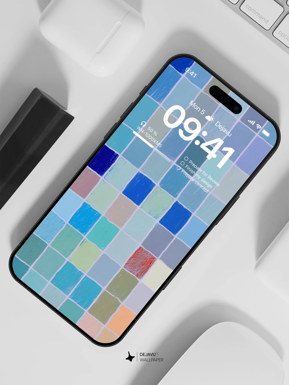 Soft Grid Mosaic Wallpaper 8K