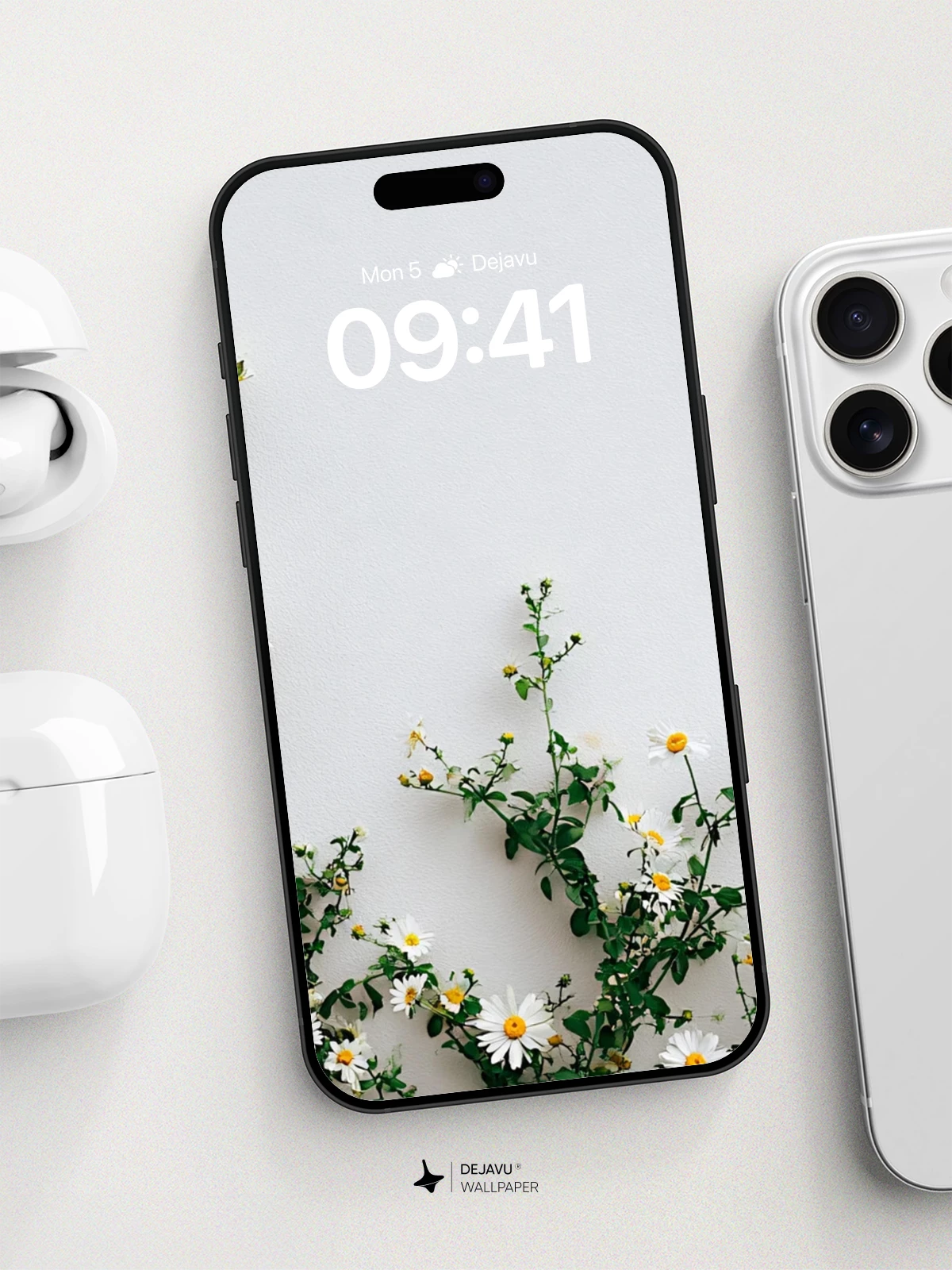 White Daisy Vine 8K Wallpaper