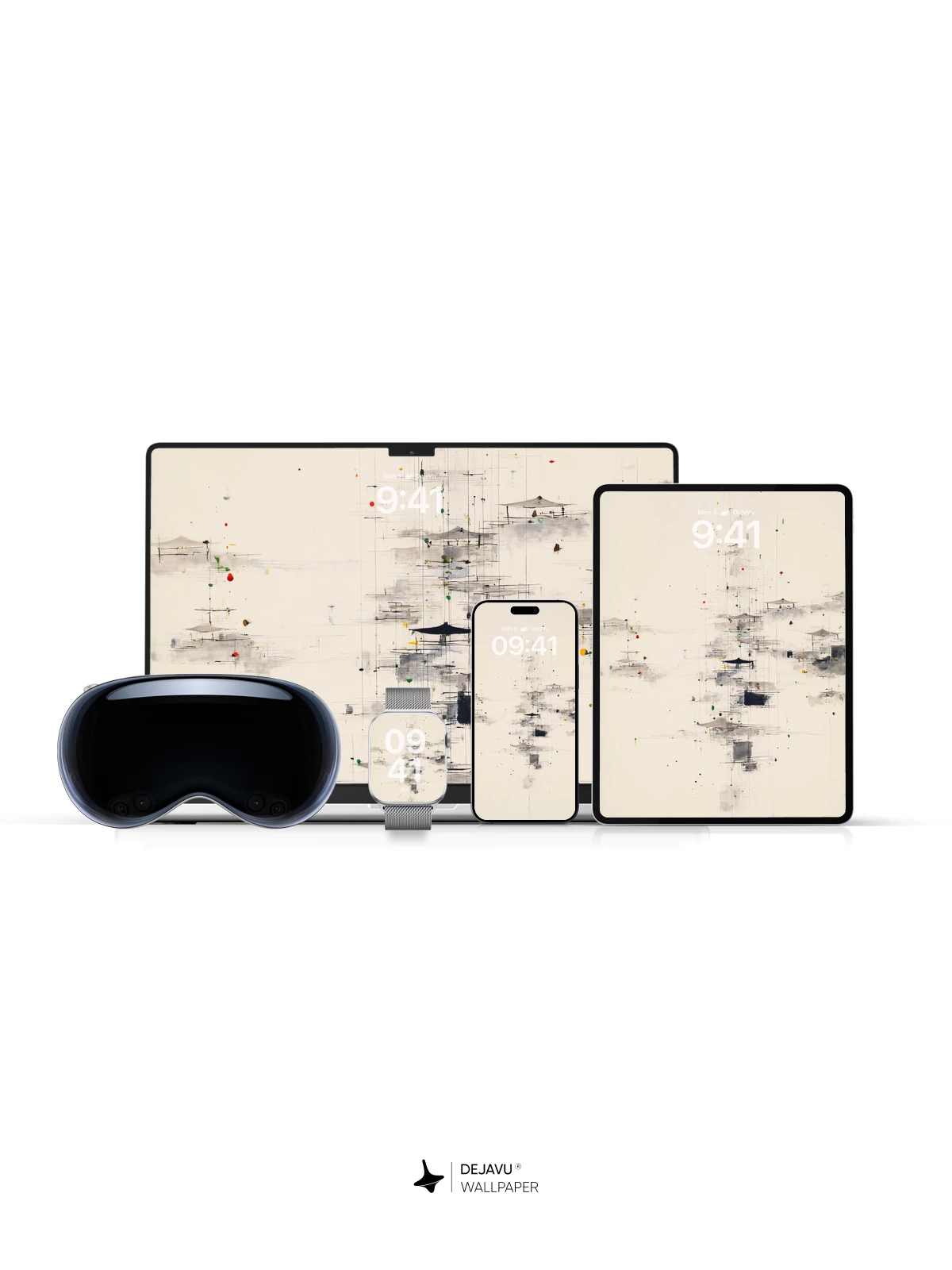 Ink Wash Cityscape Abstract Wallpaper 8K