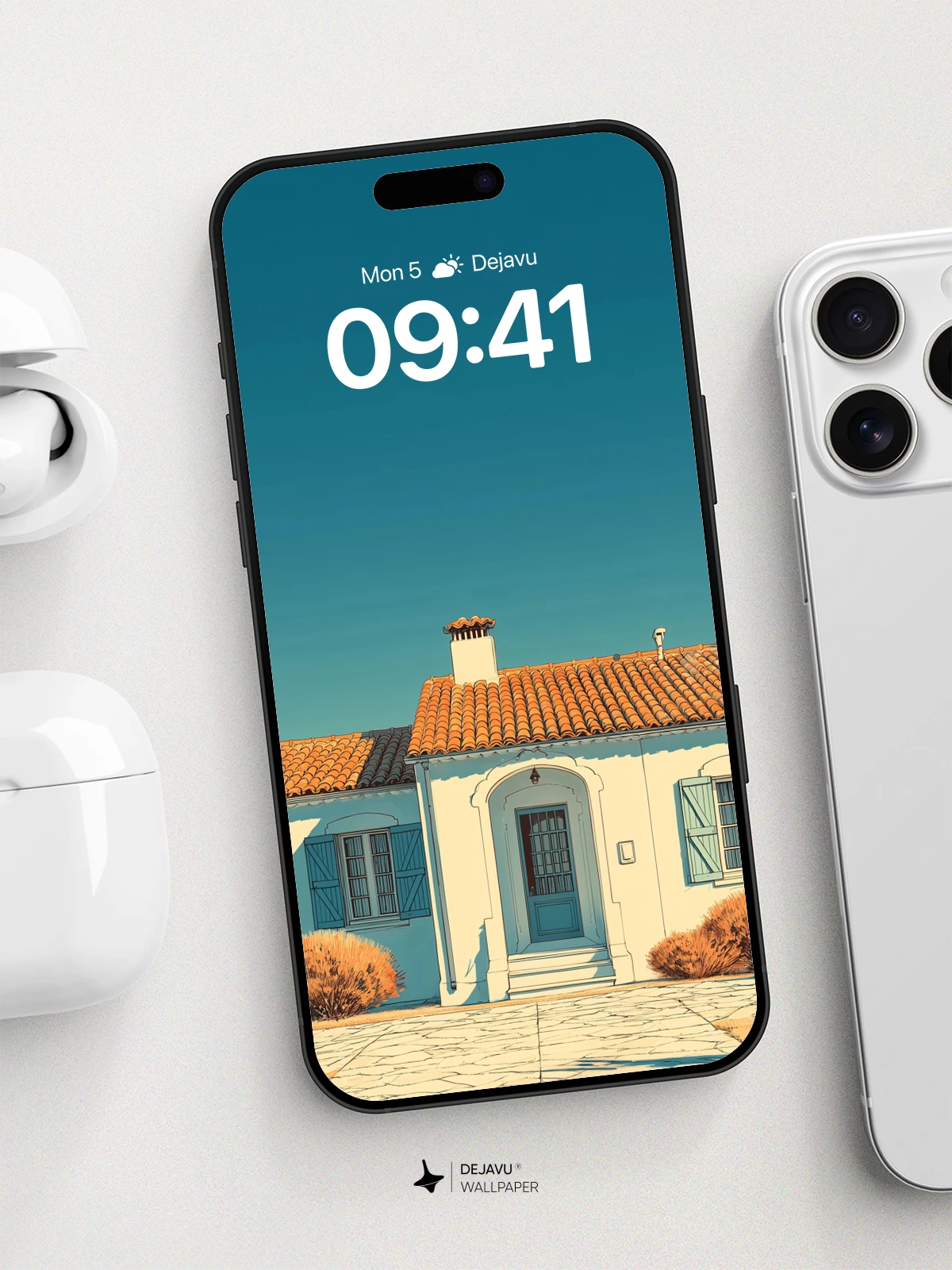 Mediterranean Cottage Wallpaper 8K for iPhone and Android