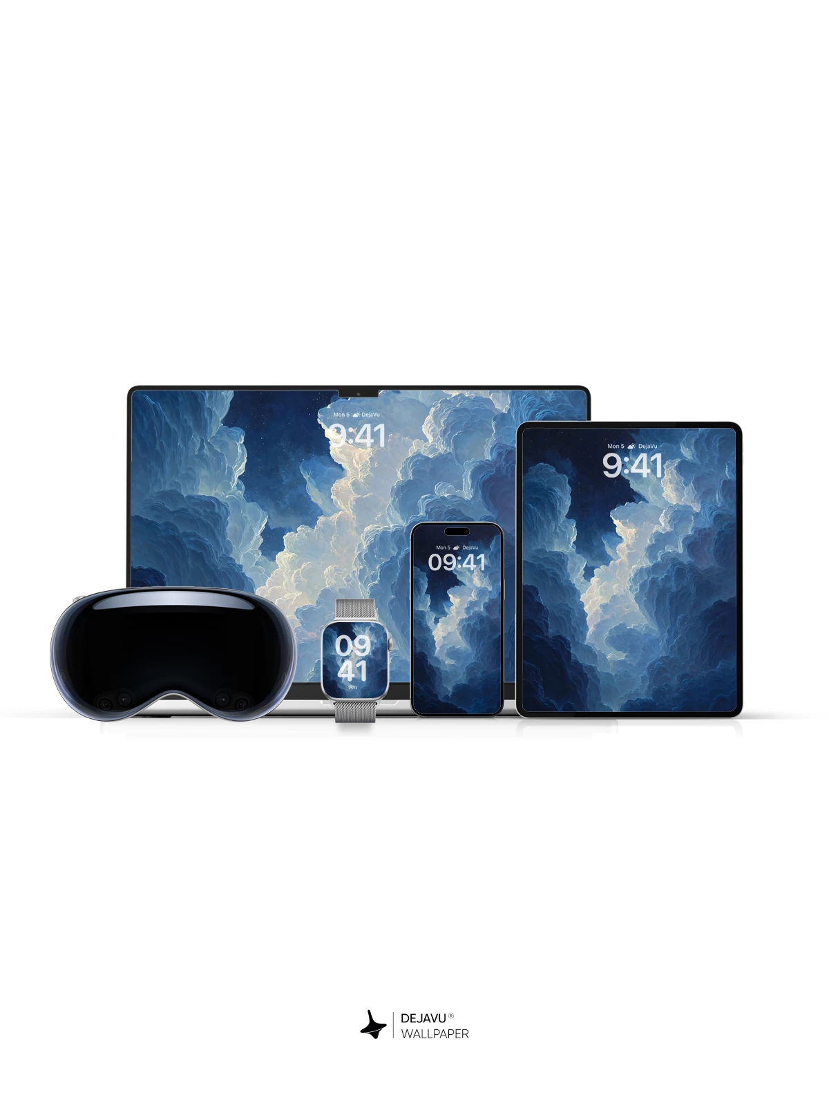 Deep Blue Cloudscape 8K Wallpaper for iPhone and Android