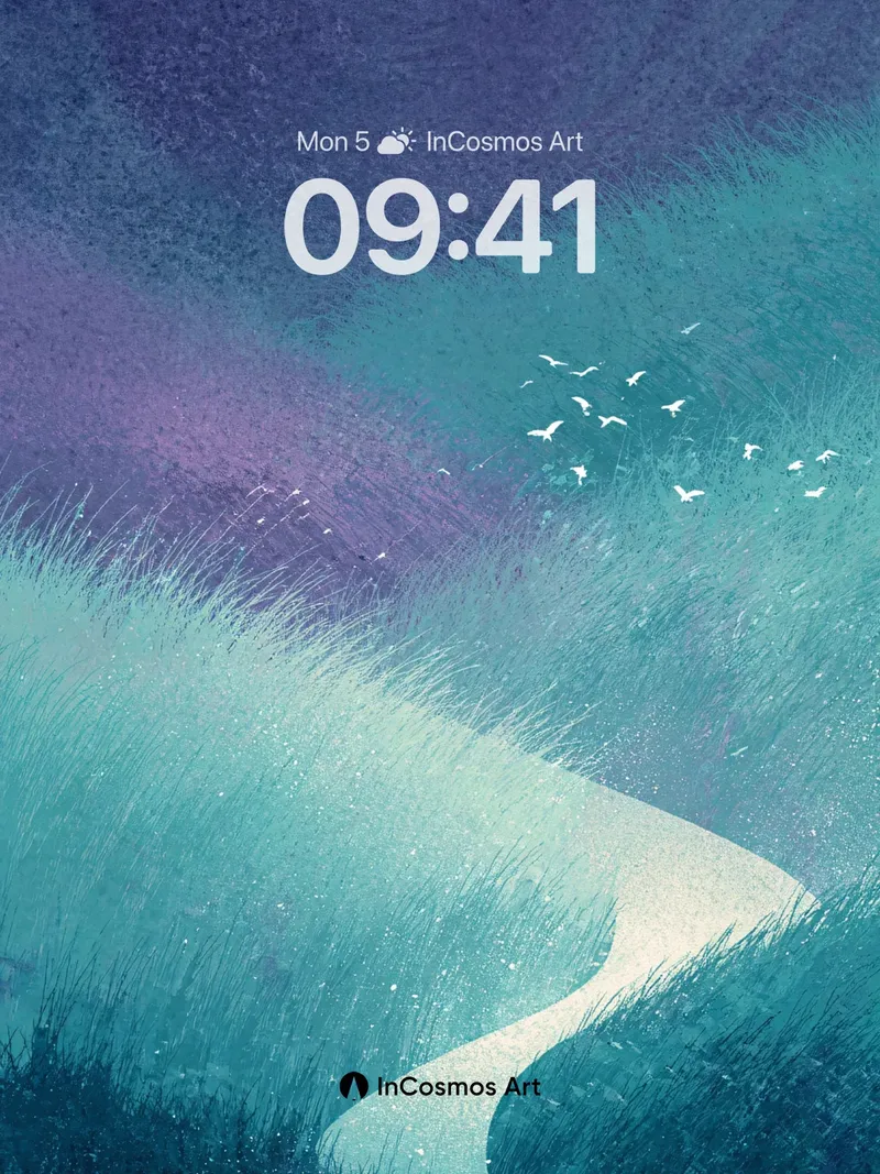 Serene Pathway Wallpaper with Gradient Haze