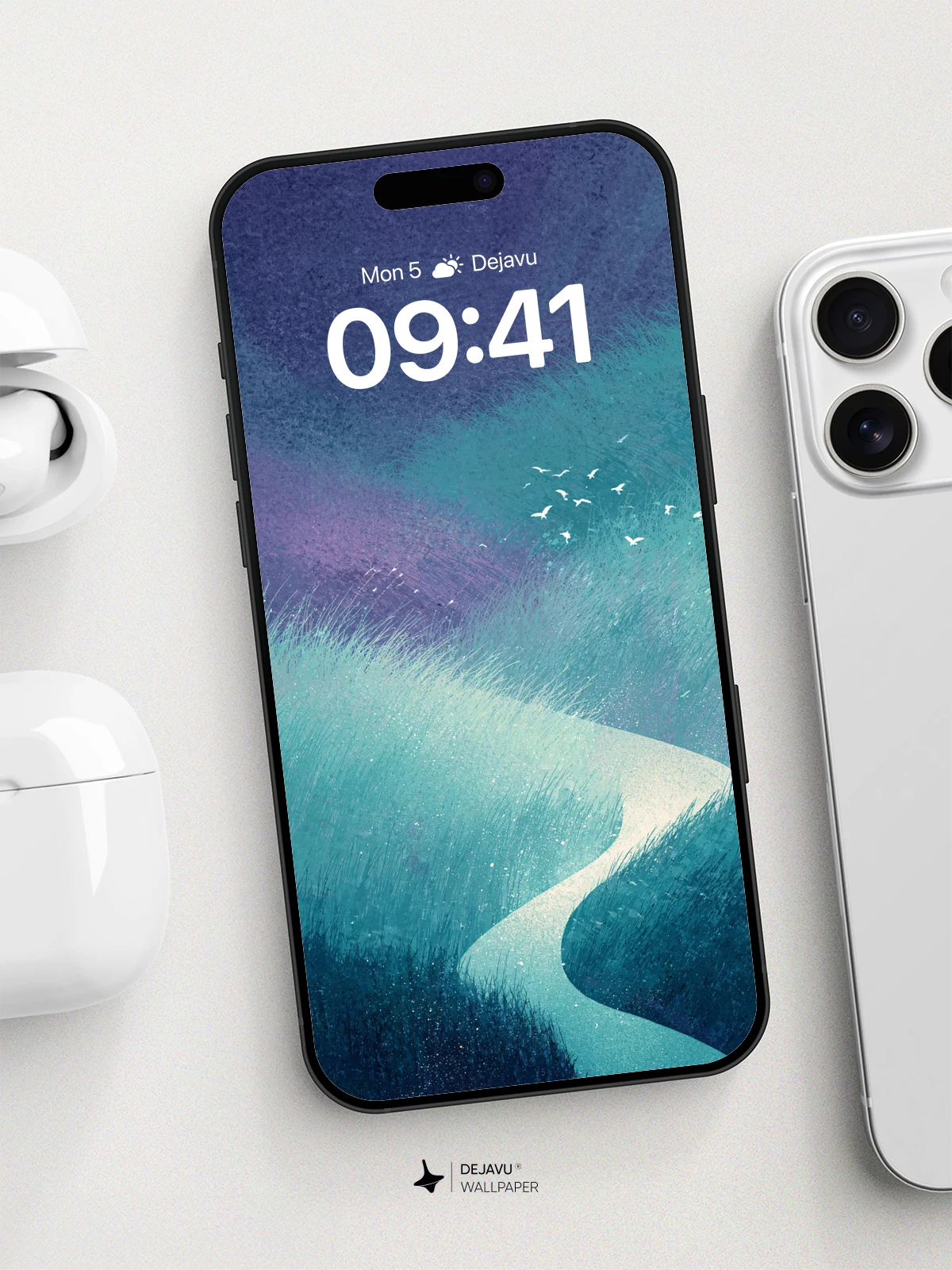 Winding Path in Dreamy Landscape Wallpaper 8K