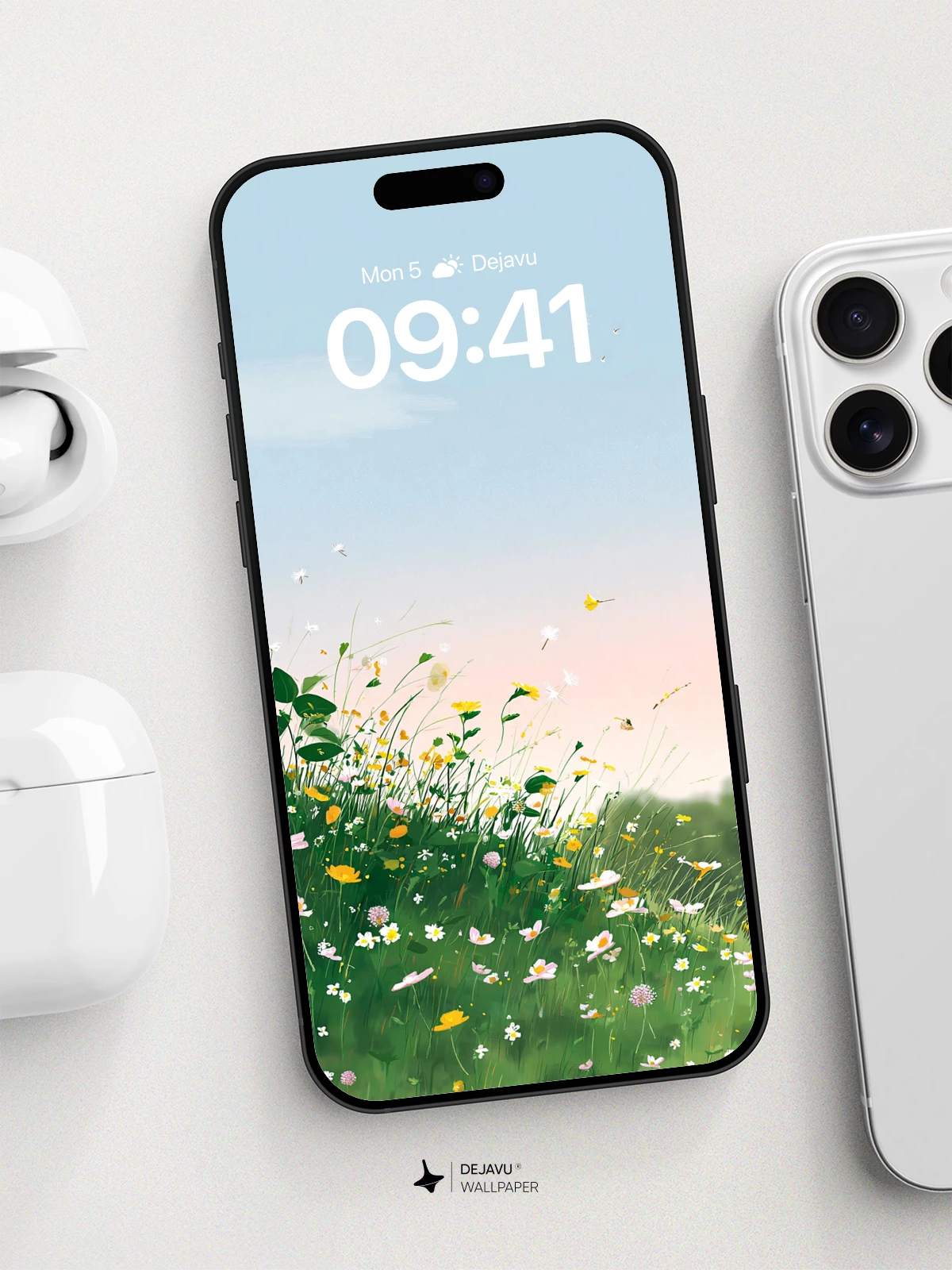 Whimsical Meadow Bloom Wallpaper 8K for iPhone and Android