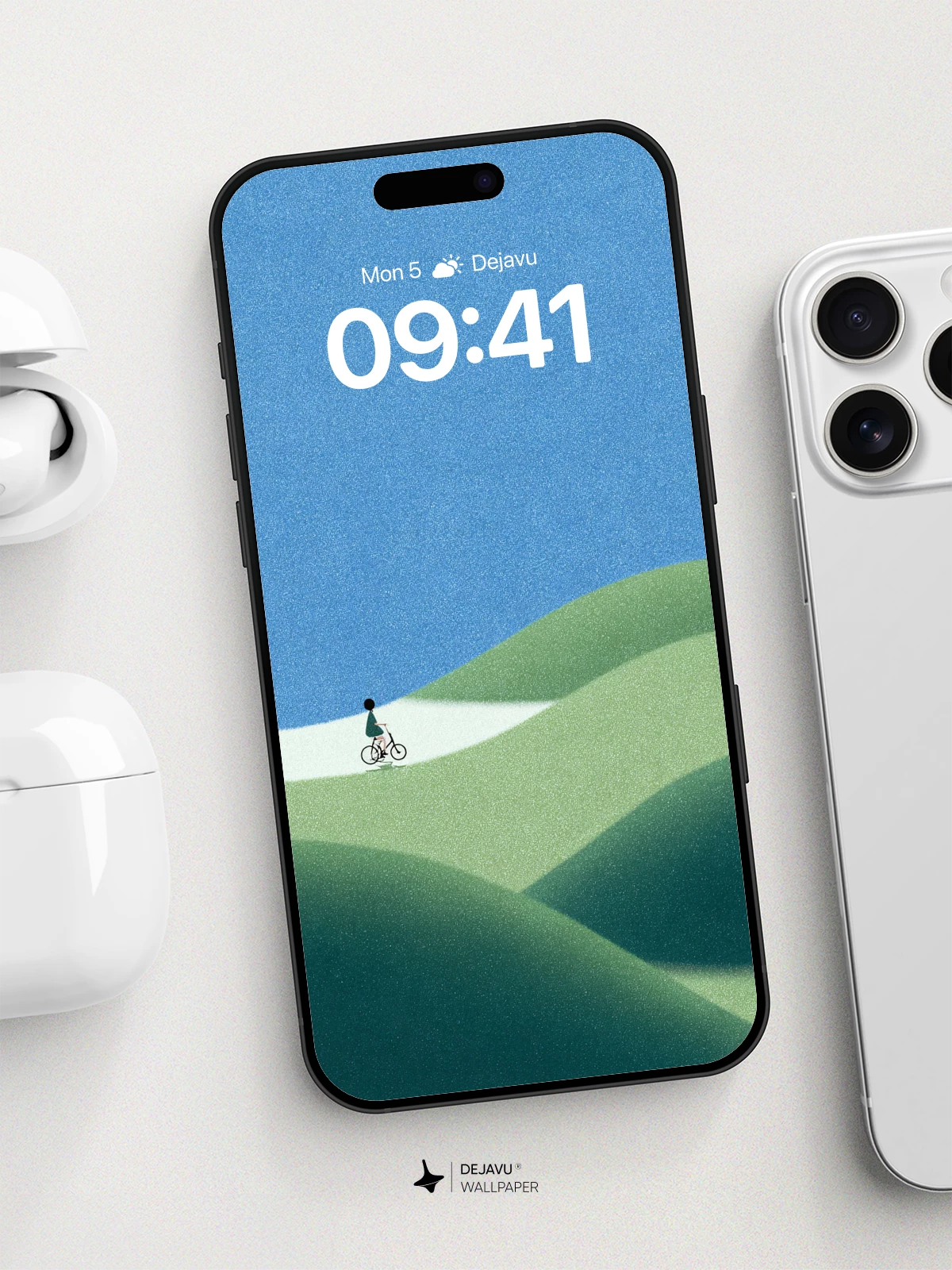 Minimalist Hill Ride Wallpaper 8K for iPhone and Android