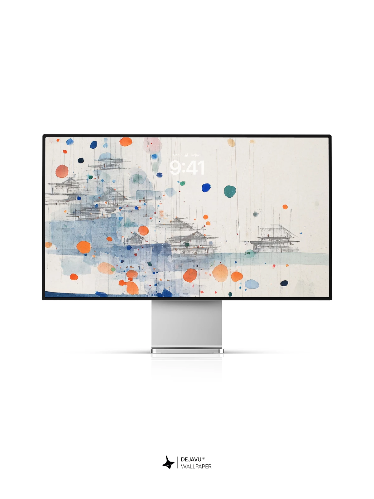 Wu Guanzhong Style Abstract Landscape Wallpaper 8K