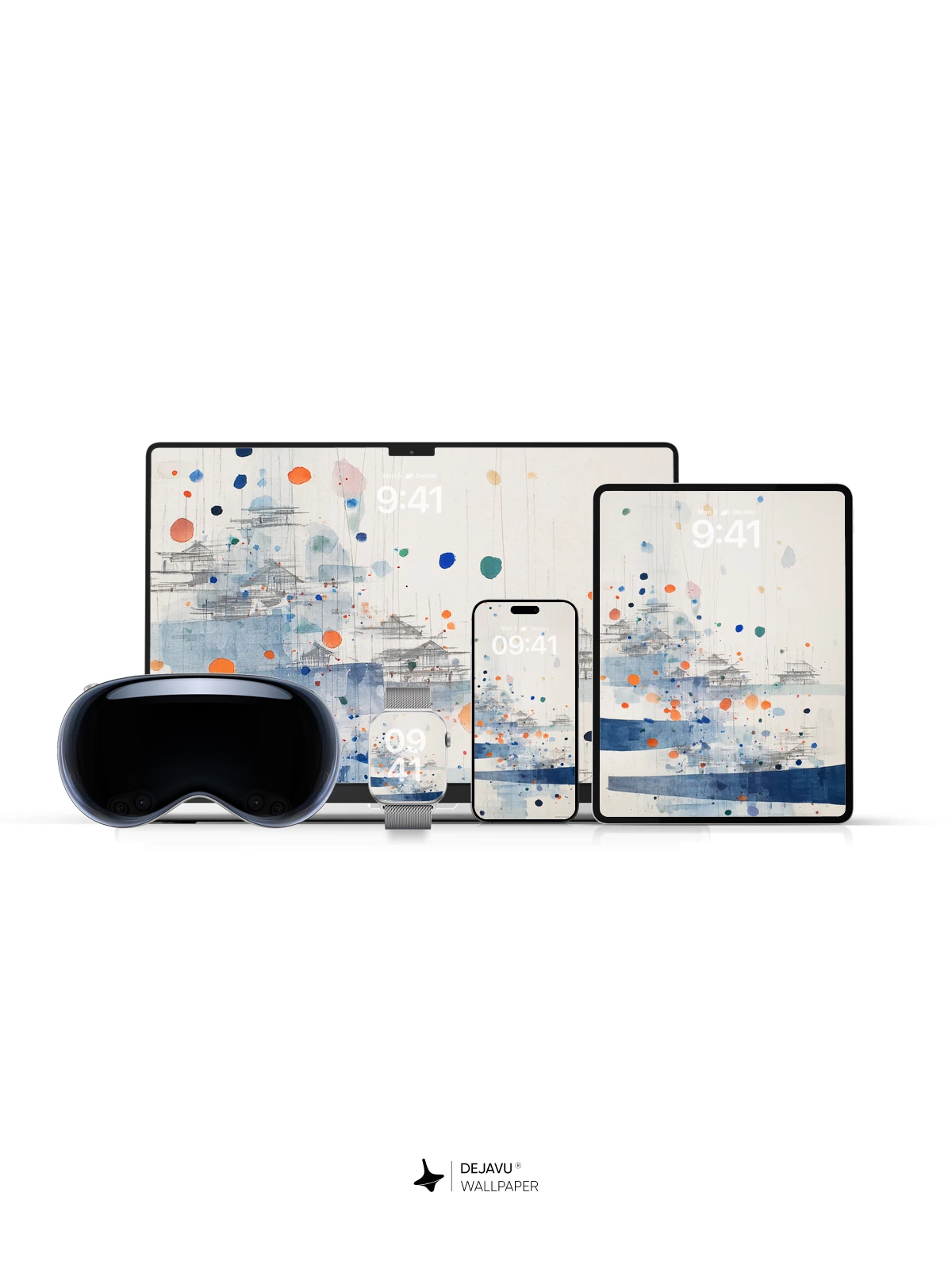 Wu Guanzhong Style Abstract Landscape Wallpaper 8K