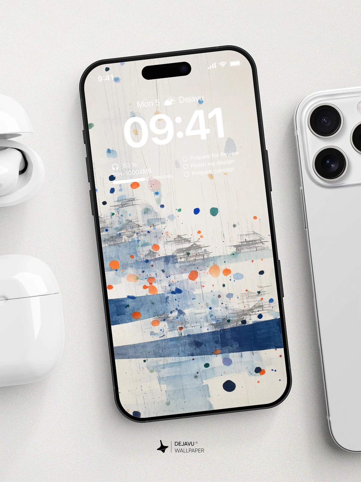 Wu Guanzhong Style Abstract Landscape Wallpaper 8K