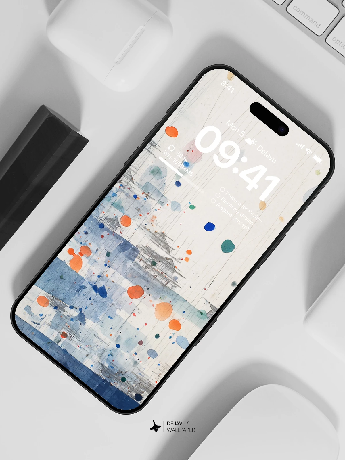 Wu Guanzhong Style Abstract Landscape Wallpaper 8K