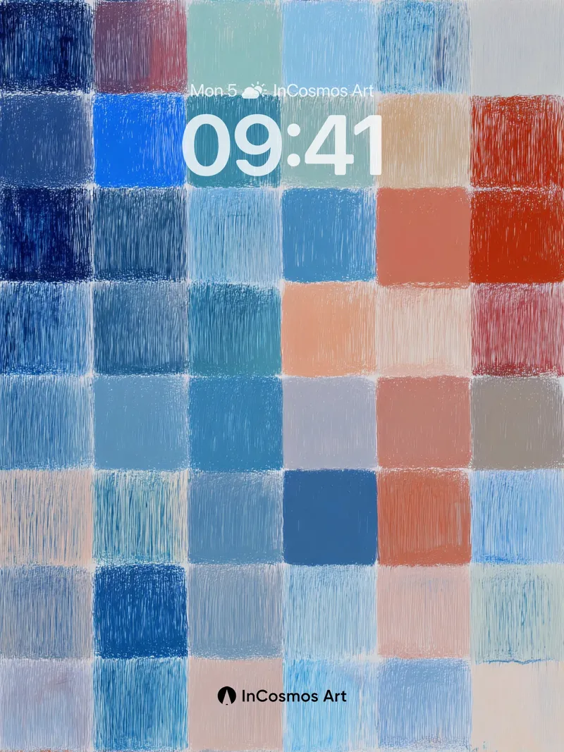 Soft Grid Harmony Wallpaper in Pastel Hues