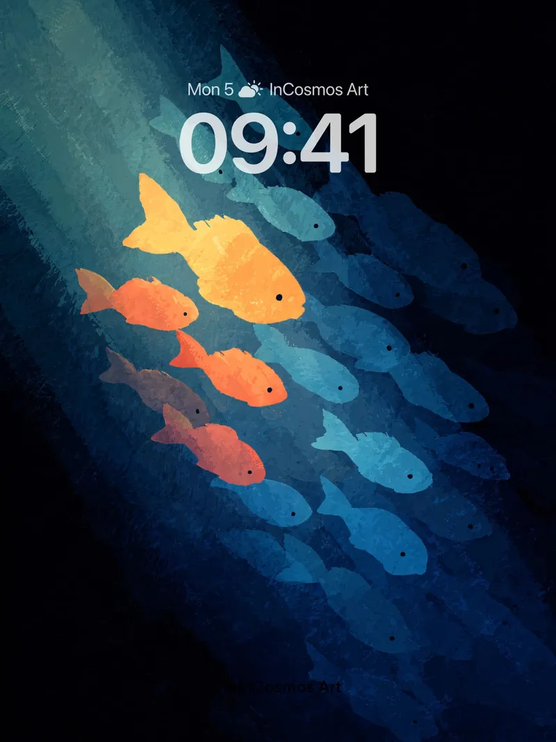 Coral Current Wallpaper with Divergent Light