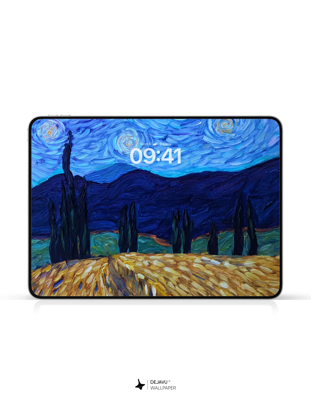 Van Gogh Starry Night Style Wheat Field Wallpaper 8K