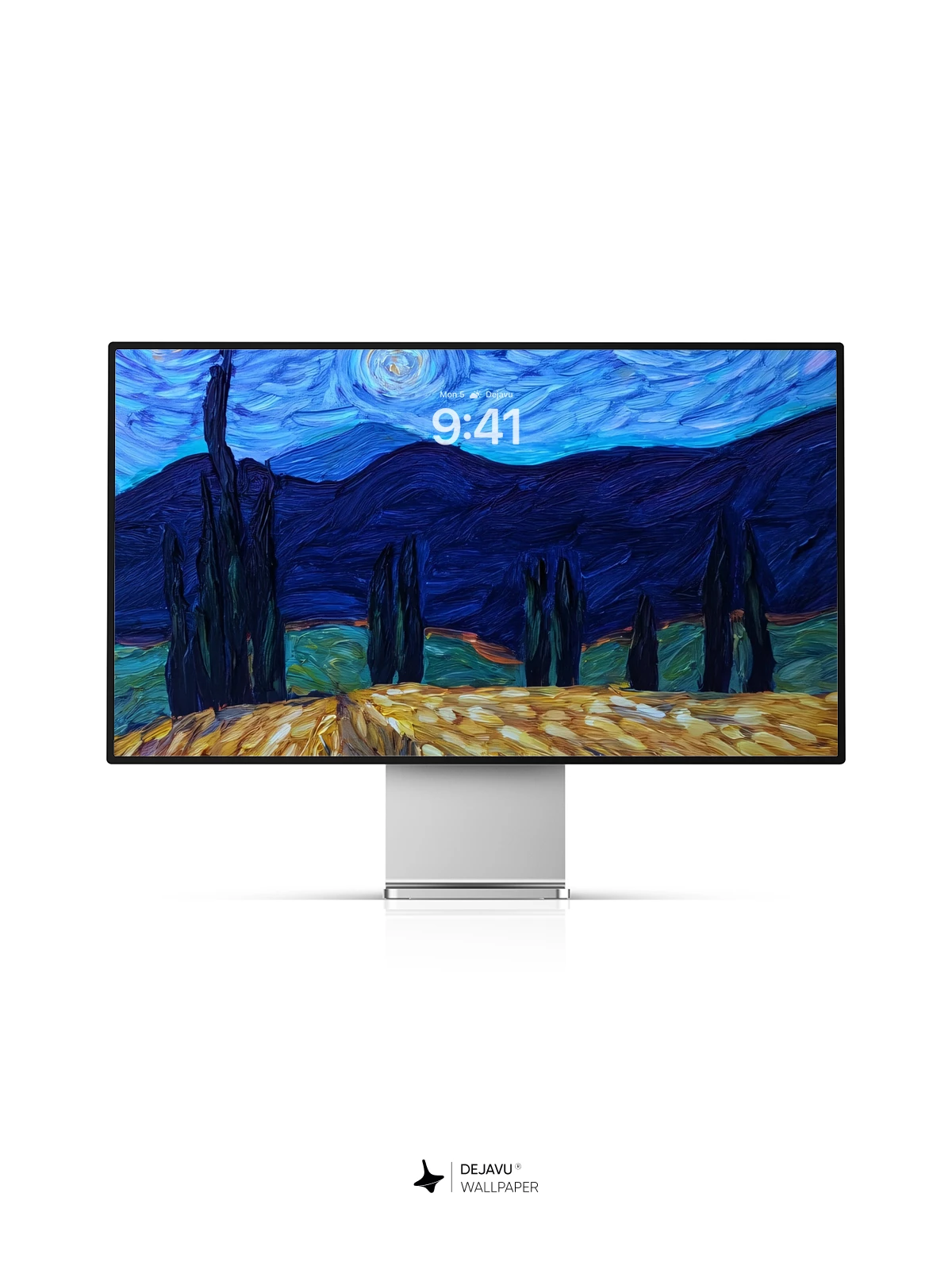 Van Gogh Starry Night Style Wheat Field Wallpaper 8K