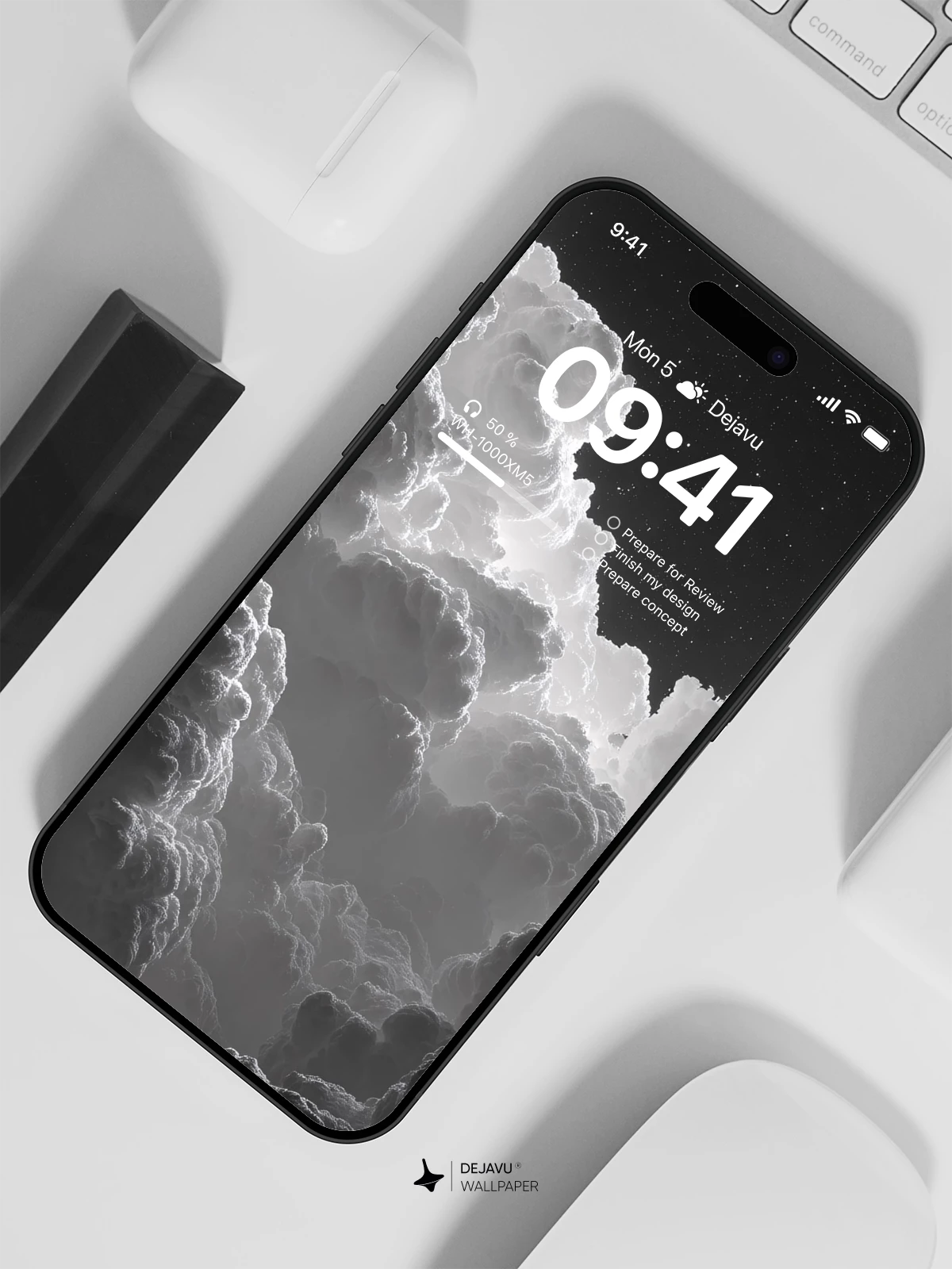 Monochrome Storm Clouds Wallpaper 8K