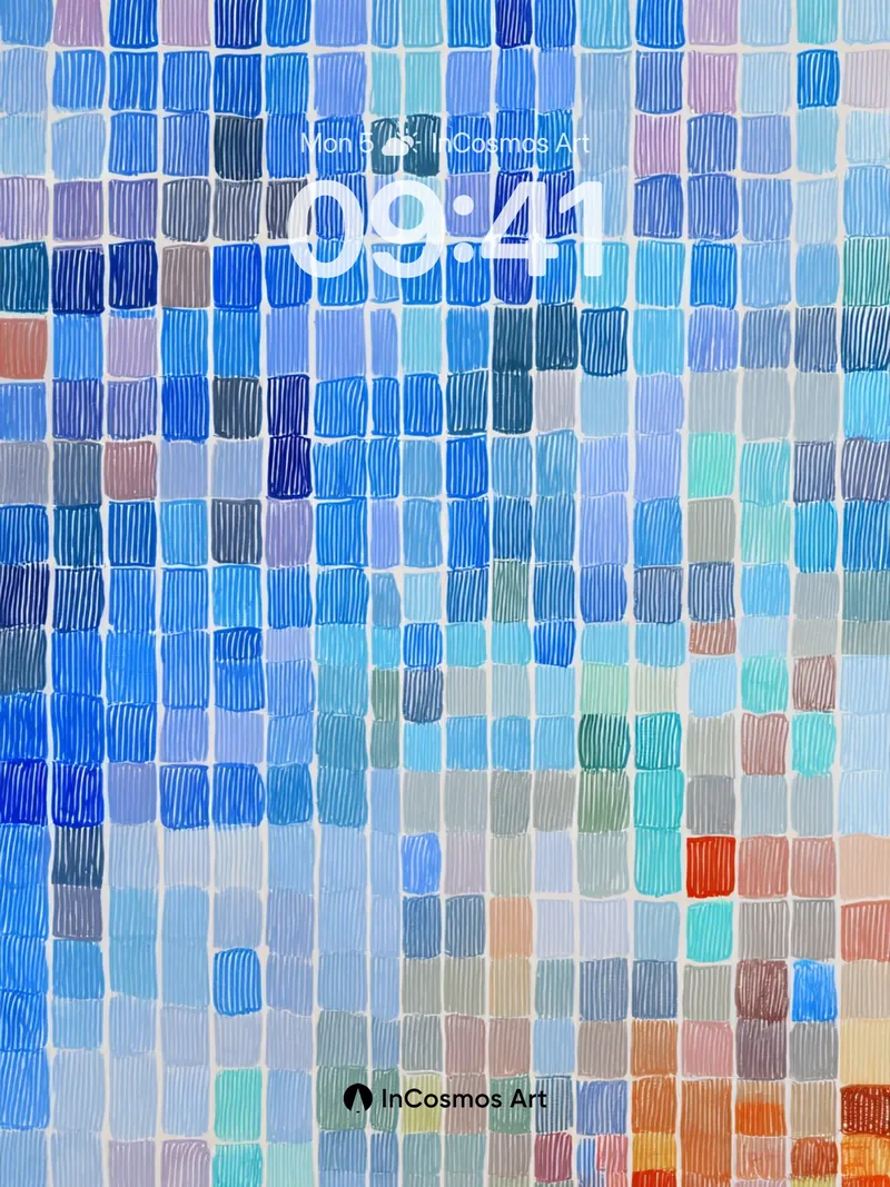 Serene Mosaic Wallpaper with Soft Gradient