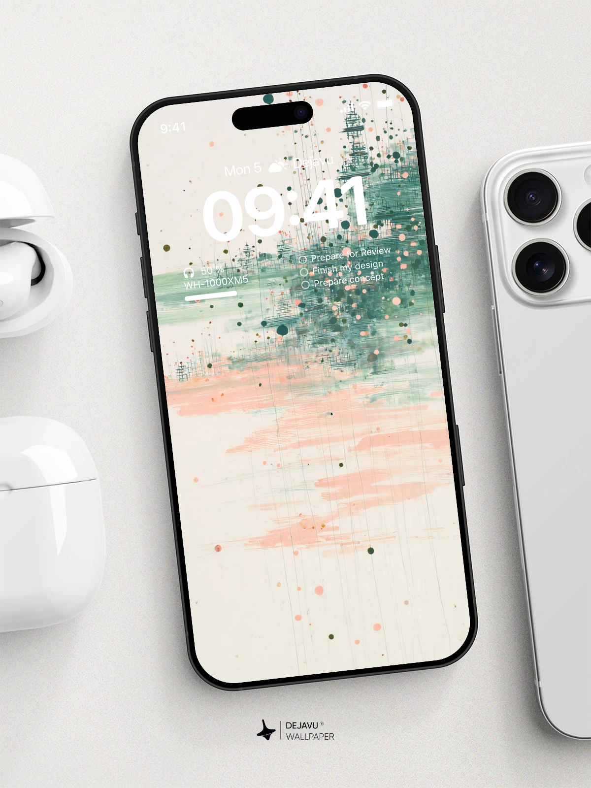 Wu Guanzhong Style Abstract Landscape Wallpaper 8K