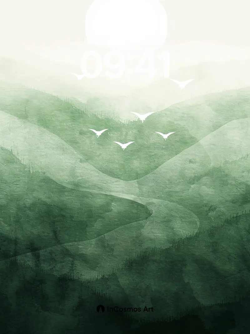 Mist and Mountain Background with Fading Light