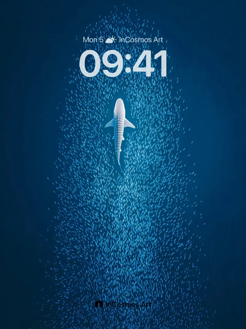 Deep Ocean Solitude Whale Shark Wallpaper