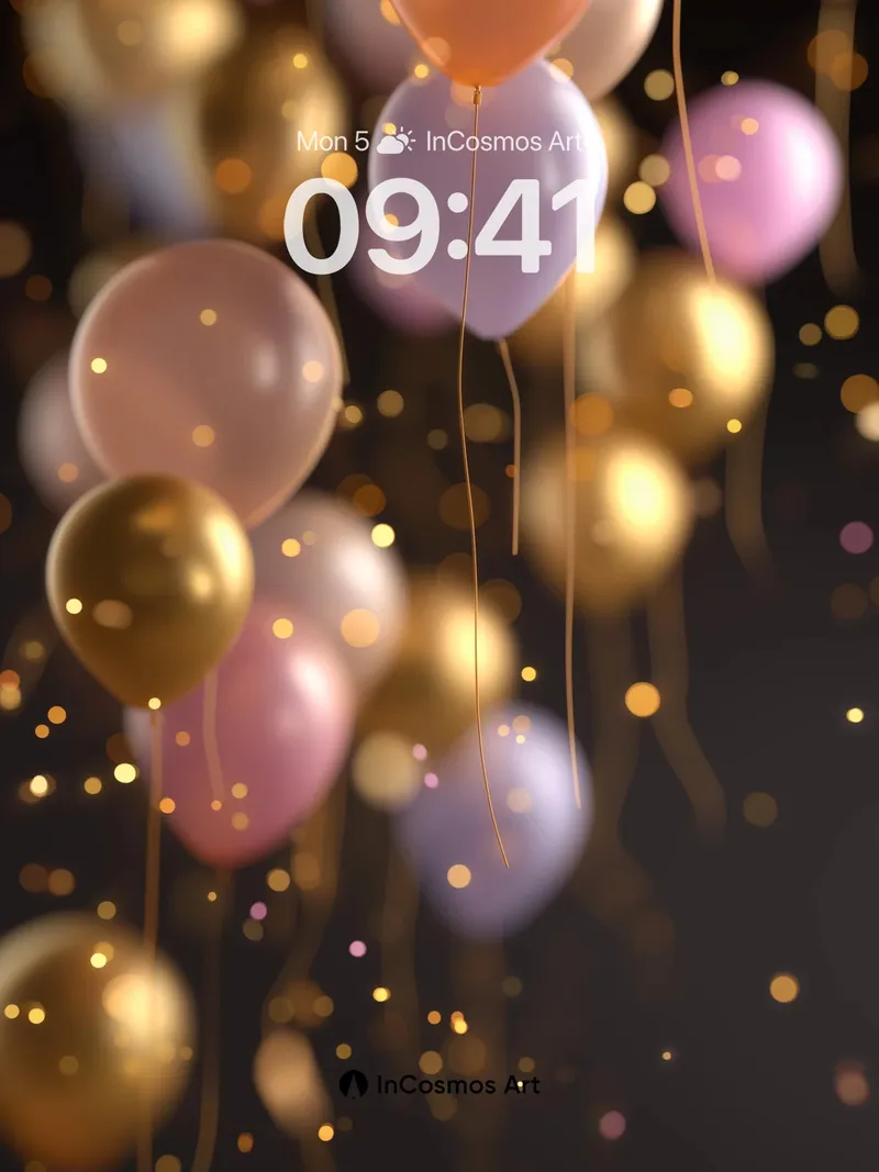 Luminous Float Wallpaper with Golden Hues