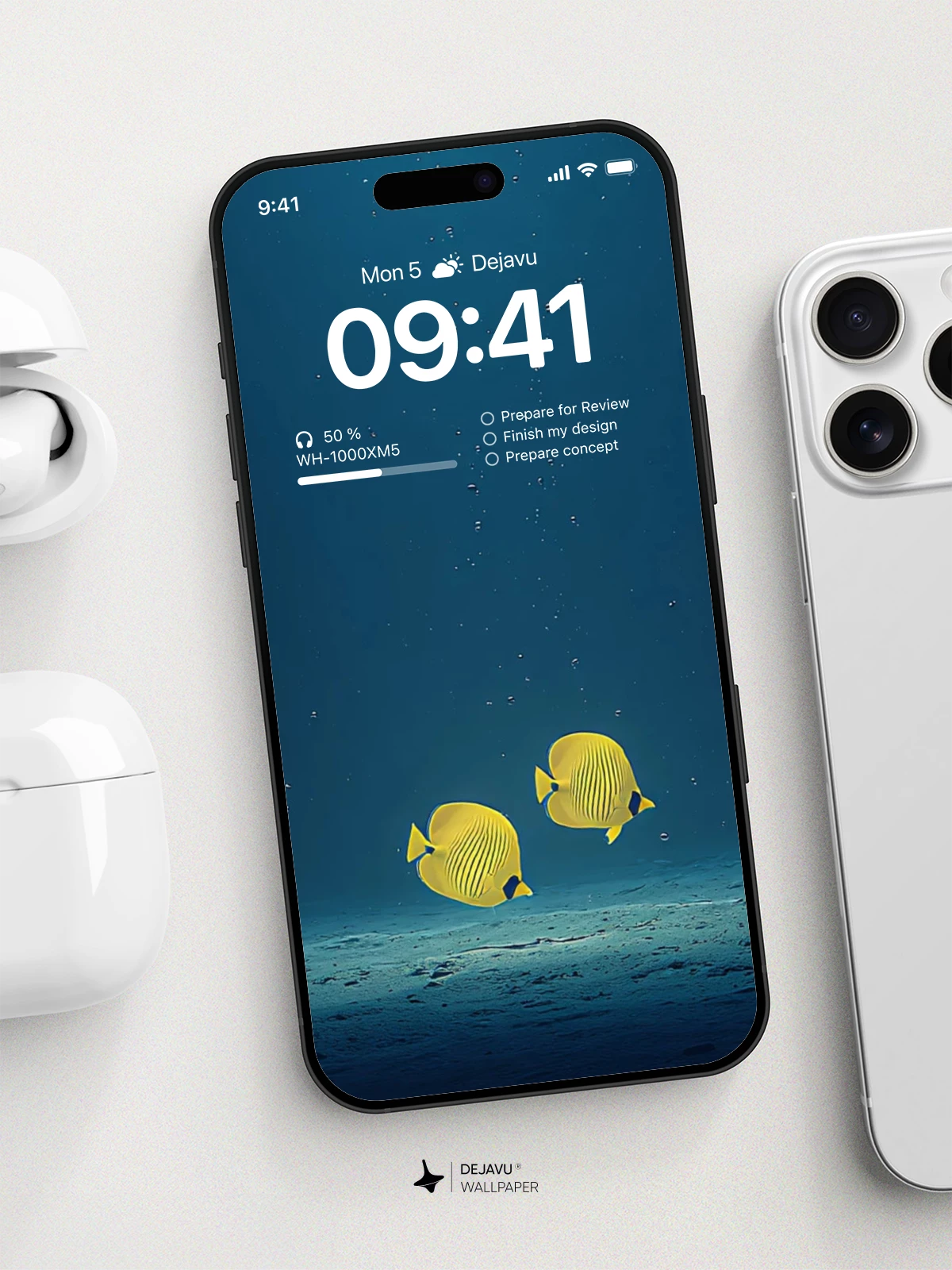 Yellow Fish in Deep Blue Ocean 8K Wallpaper