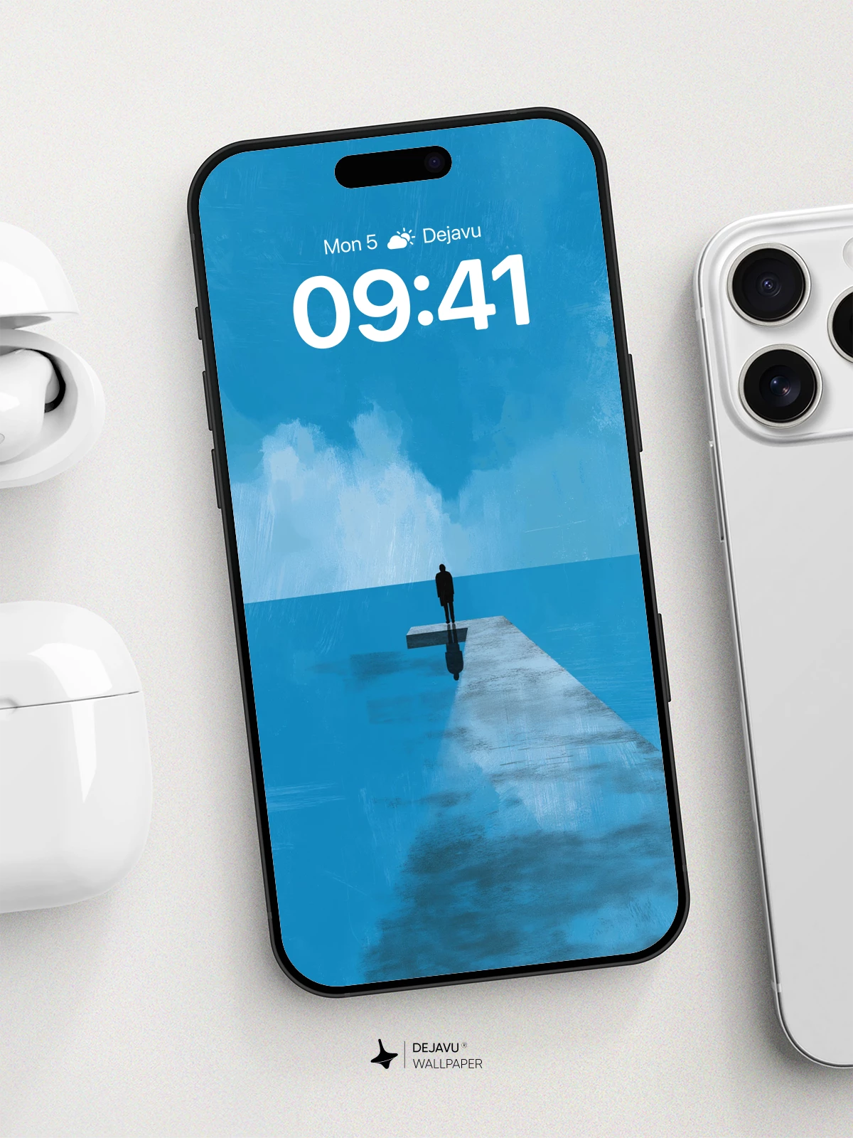 Blue Horizon 8K Wallpaper for iPhone and Android