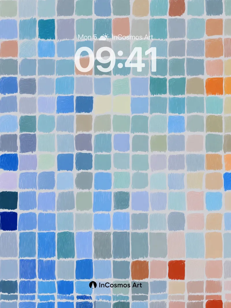 Soft Tile Mosaic Wallpaper in Pastel Hues