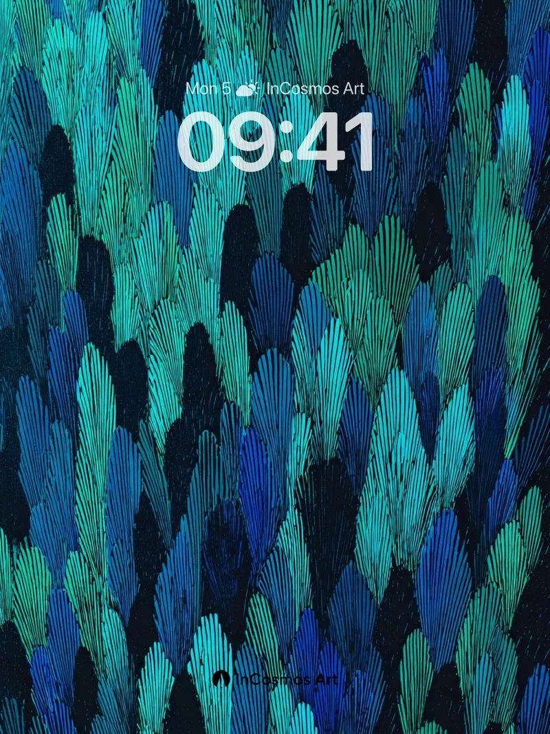 Midnight Peacock Feather Wallpaper in Deep Teal