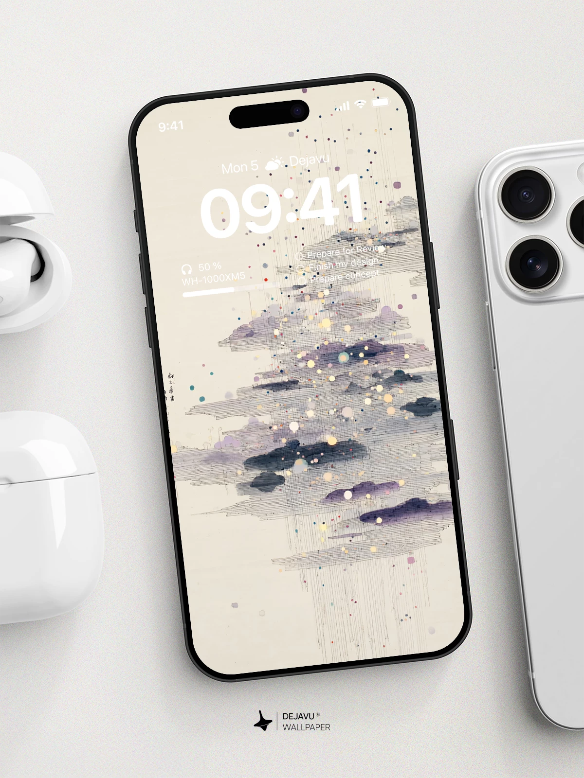 Ethereal Clouds and Dots Wallpaper 8K