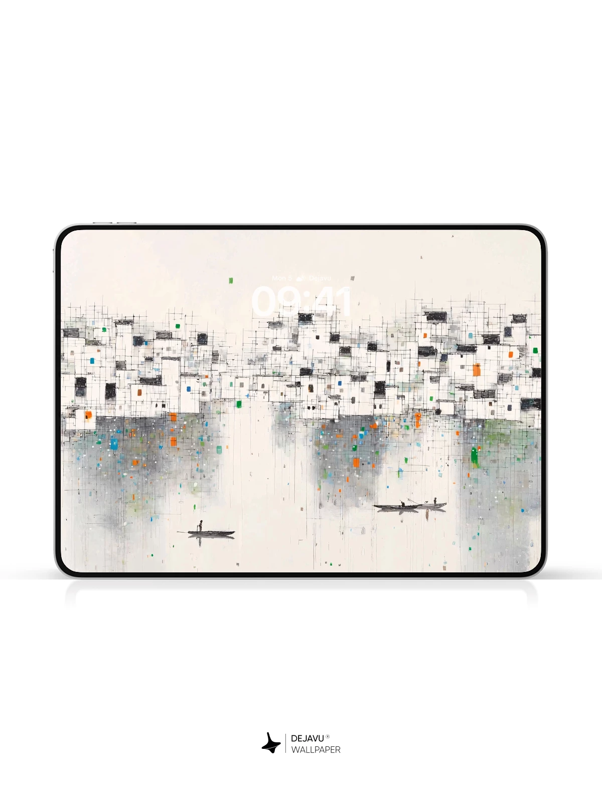 Abstract Water Town Wallpaper 8K for iPhone and Android